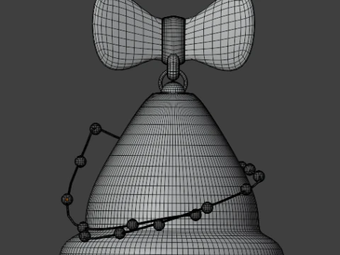 Cartoon Christmas Bell 3D Model