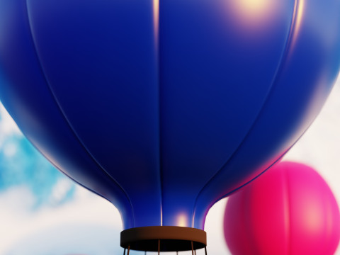 Cartoon Hot Air Ballon Modelo 3D