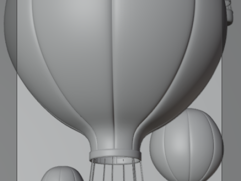 Cartoon Hot Air Ballon Modelo 3D