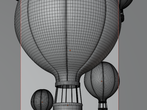 Cartoon Hot Air Ballon Modelo 3D