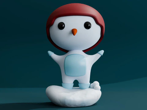 Ping&uuml;ino de dibujos animados Modelo 3D