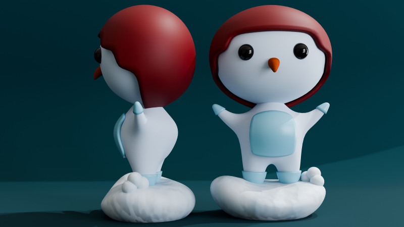 Cartoon Penguin Modello 3D .c4d .max .obj .3ds .fbx .stl .blend 
