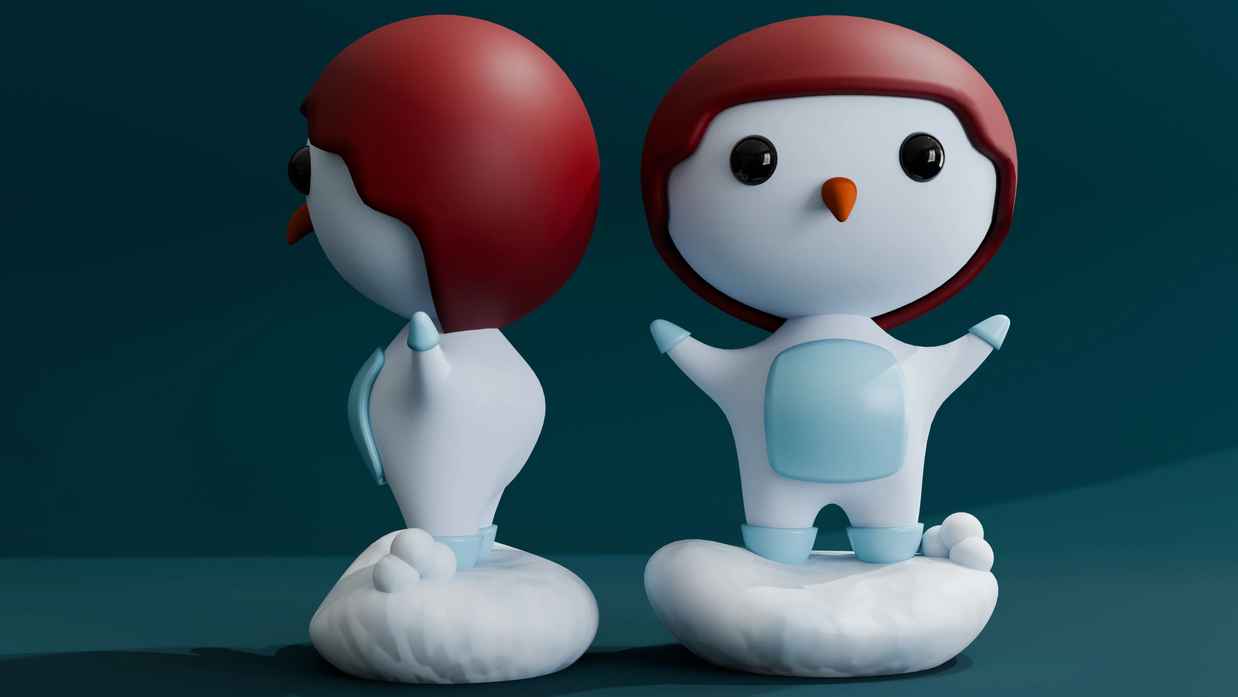 Ping&uuml;ino de dibujos animados Modelo 3D .c4d .max .obj .3ds .fbx .stl .blend 
