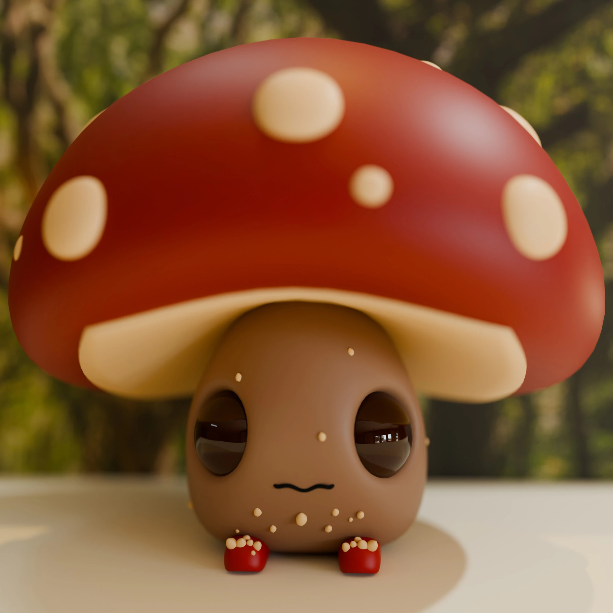 Cartoon Cute Mushroom 3D Model .c4d .max .obj .3ds .fbx .stl .blend