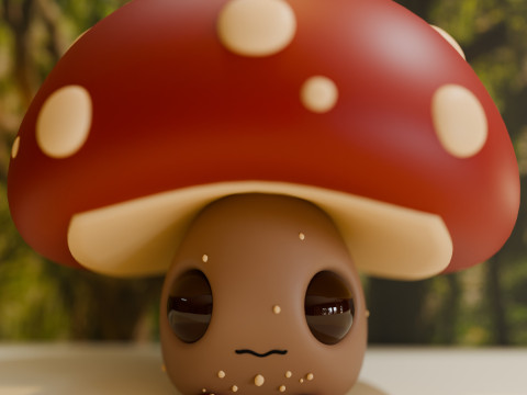 Cartoon Cute Mushroom 3D-Modell