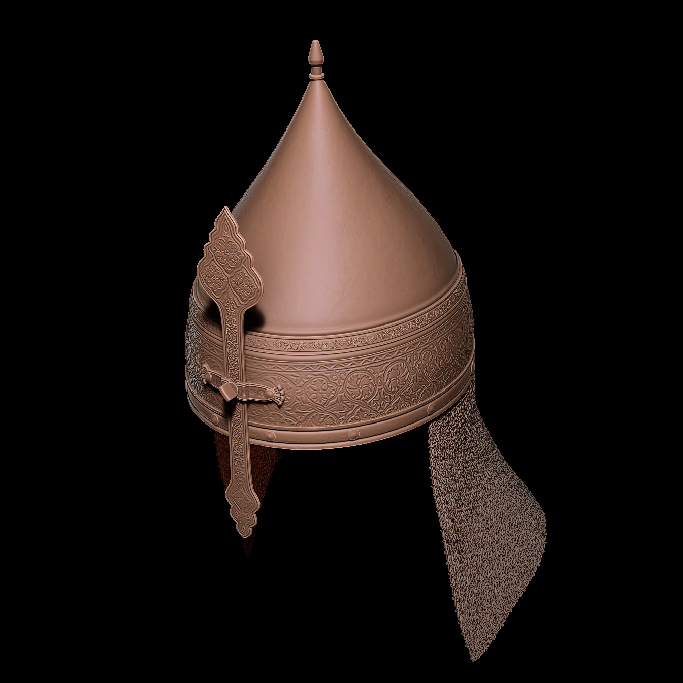 Middle Eastern helmet 3D Model .c4d .max .obj .3ds .fbx .stl .blend 