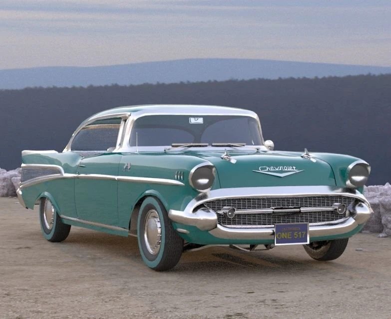 Chevrolet Classic Car - Realistic Setup 3D Model .c4d .max .obj .3ds .fbx .stl .blend