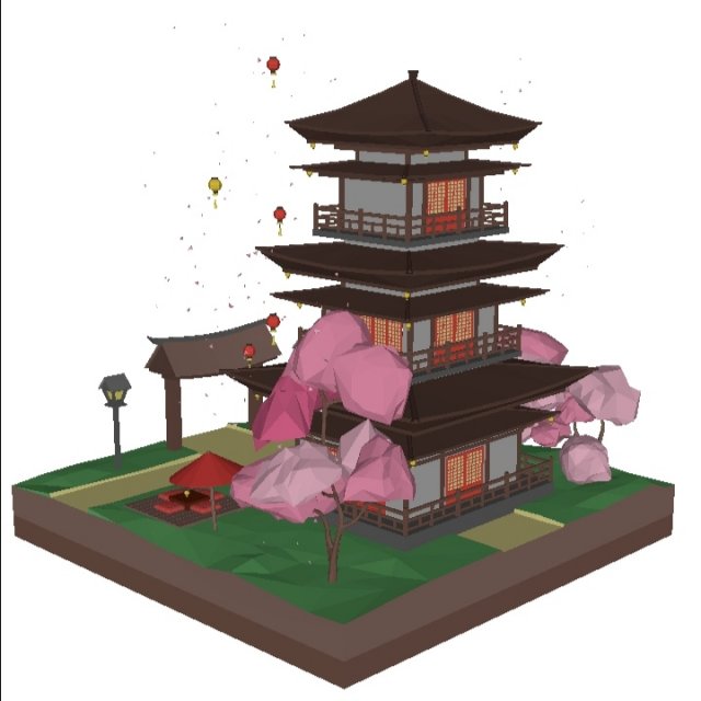 3d chinese architecture Modelo 3D .c4d .max .obj .3ds .fbx .stl .blend 