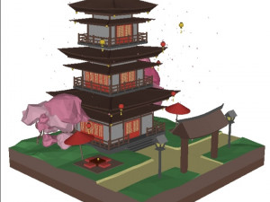 3d chinese architecture Modelo 3D