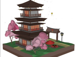 3d chinese architecture Modelo 3D