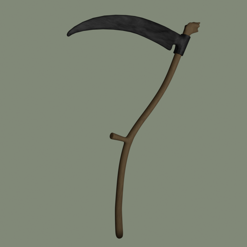 Scythe 3D Model .c4d .max .obj .3ds .fbx .stl .blend 
