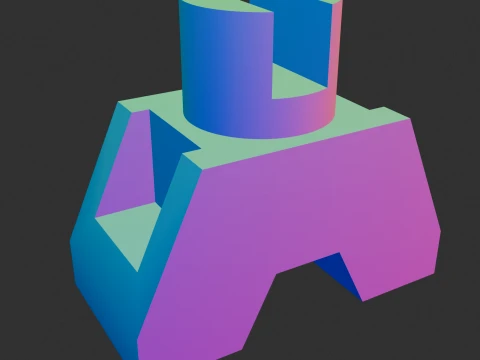 Mechanical Support Bracket with Cylindrical Mount 3D Printable Modello 3D
