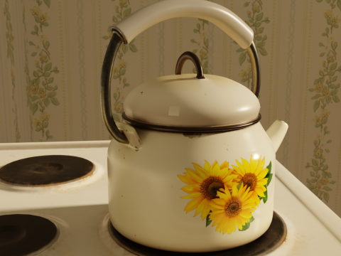 Vintage enamel kettle Modelo 3D