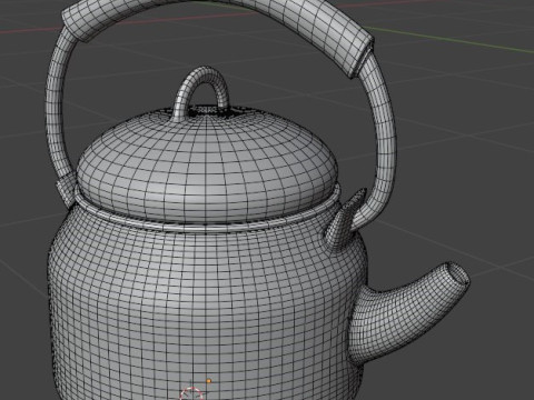 Vintage enamel kettle Model 3D