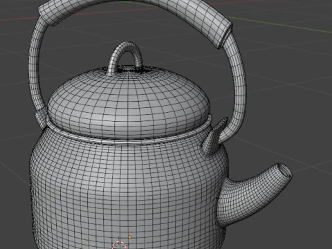 Vintage enamel kettle 3D Model