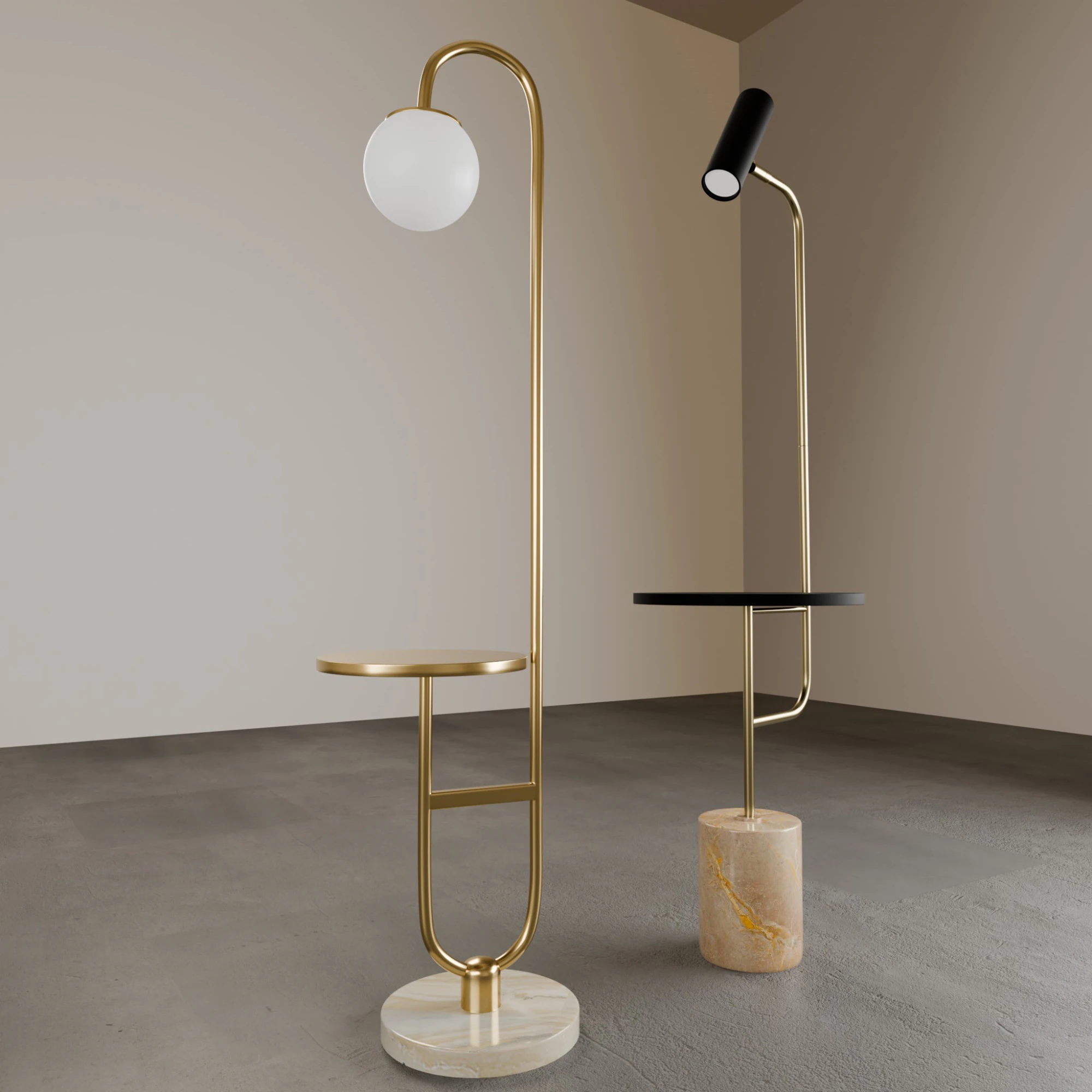 Floor Lamps 3D Model .c4d .max .obj .3ds .fbx .stl .blend 