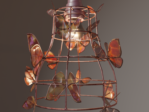 Stained glass pendant lights 3D 模型