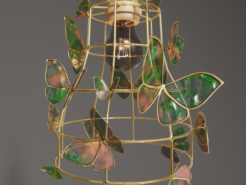 Stained glass pendant lights 3D 模型