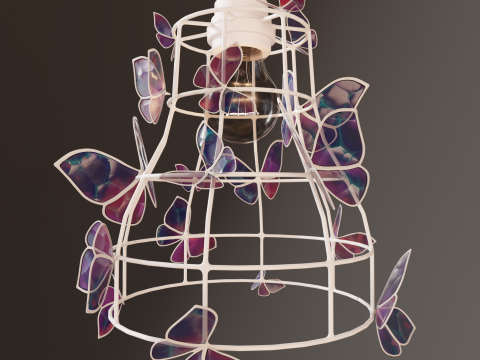 Stained glass pendant lights 3D 模型