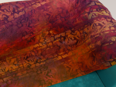 Teal Velvet Chesterfield Sofa 3D Model