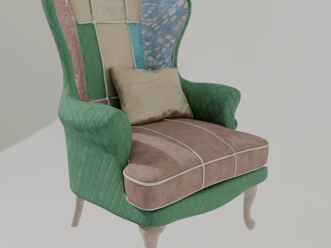 Boho-Chic Armchair 3D Model