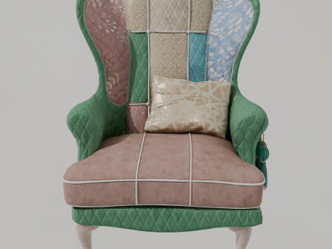 Boho-Chic-Sessel 3D Modell
