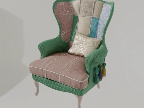 Boho-Chic Armchair 3D Model