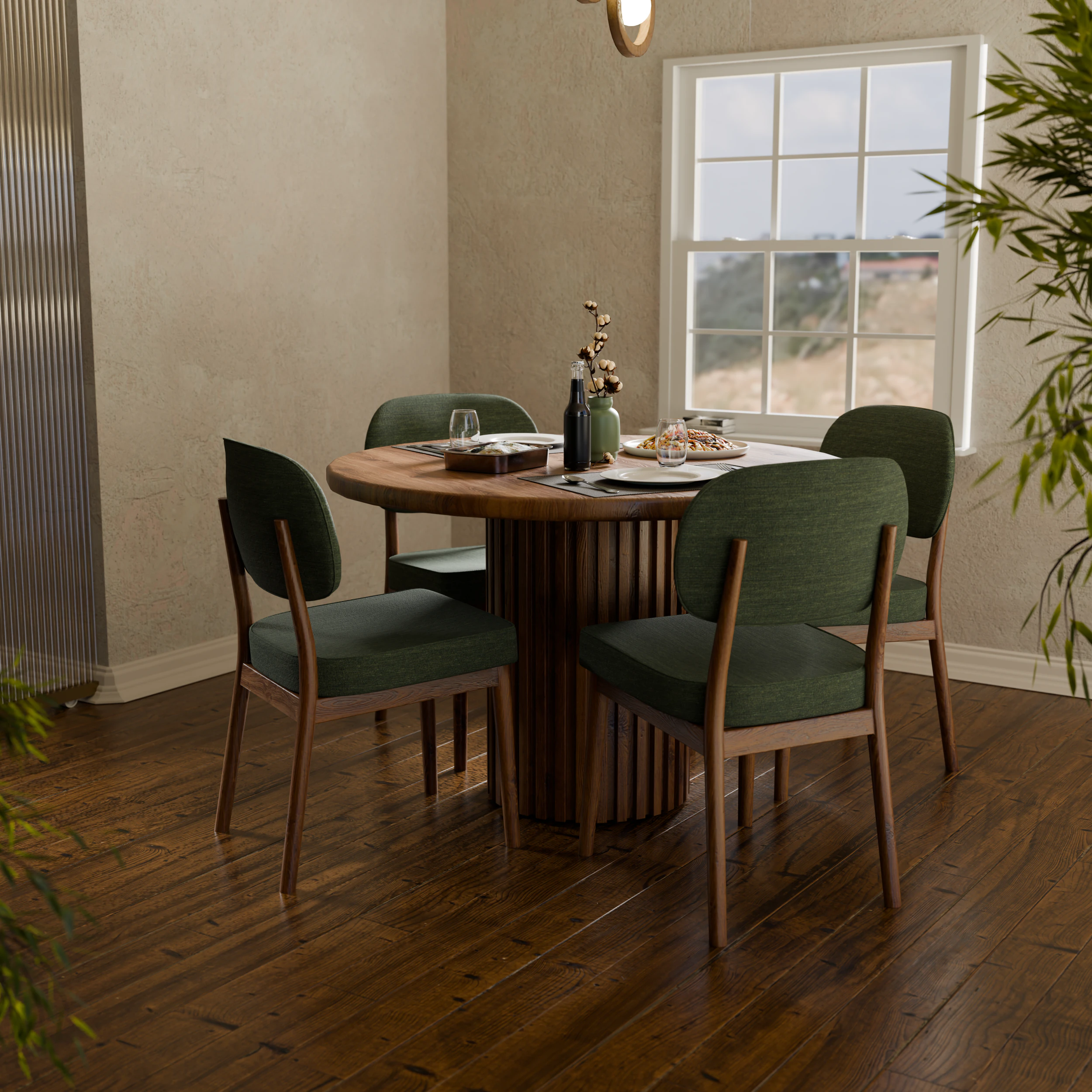 Scandinavian dining set 3D Model .c4d .max .obj .3ds .fbx .stl .blend 