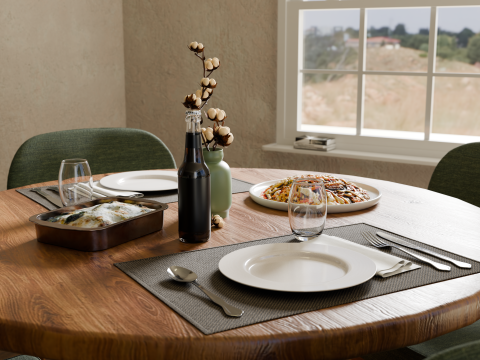 Conjunto de jantar escandinavo Modelo 3D