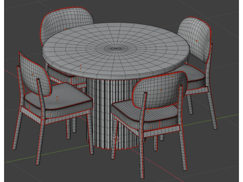 Conjunto de jantar escandinavo Modelo 3D