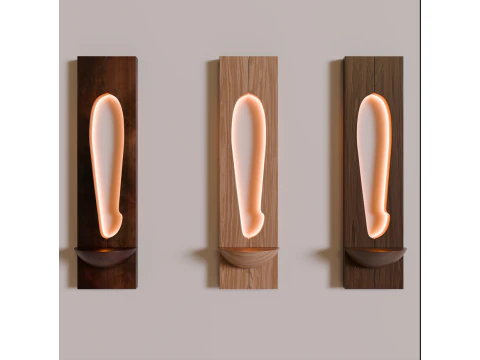 Wooden wall lamp 3D Model