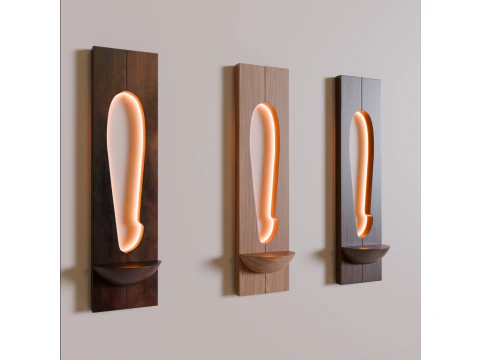 Wooden wall lamp 3D Model