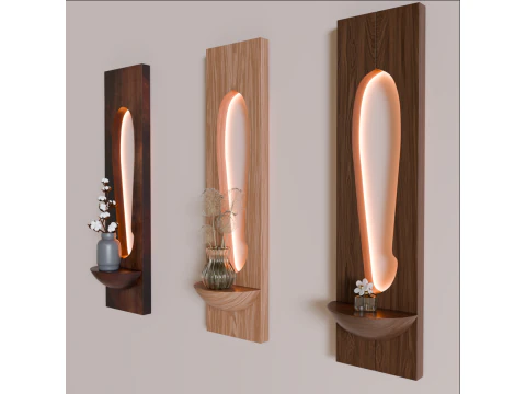 Wooden wall lamp 3D Model