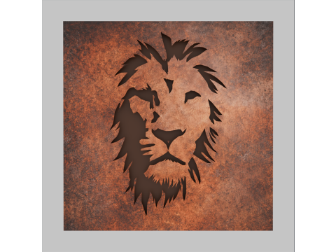 Lion Painting Wall Decor 3D Model