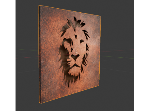 Lion Painting Wall Decor 3D Model