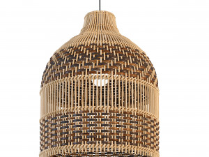 Finley Rattan pendant light Modelo 3D