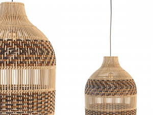 Finley Rattan pendant light 3D Model