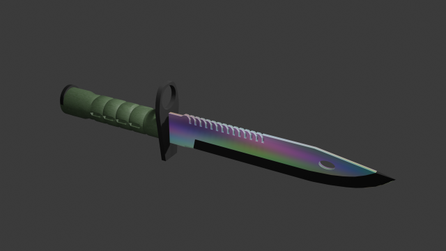 Bayonet Knife with hardened blade 3D Model .c4d .max .obj .3ds .fbx .stl .blend 