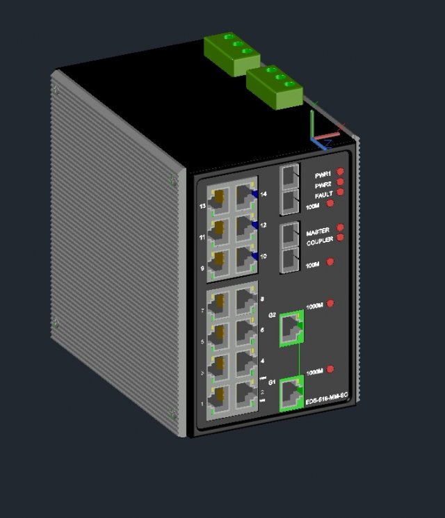 SWITCH MOXA 3D Model .c4d .max .obj .3ds .fbx .stl .blend 