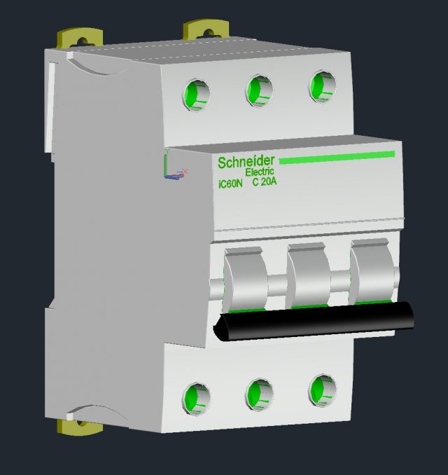 Thermomagnetic Schneider 3D Model .c4d .max .obj .3ds .fbx .stl .blend 