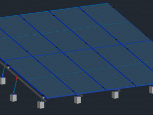 Solar panel arrangement 3D Model