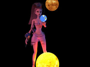 Gen&ccedil; kızın fantezi tarzı 3D Model