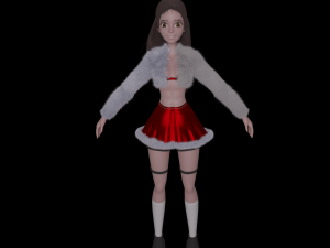 Young girl Christmas outfit 3D Model