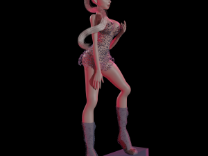 Young girl 3d blender character 3D Model