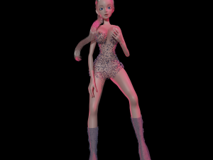 Young girl 3d blender character 3D Model