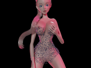 Young girl 3d blender character 3D Model