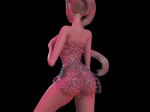 Young girl 3d blender character 3D Model