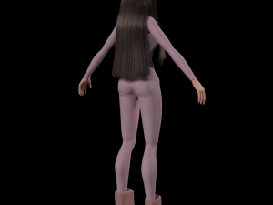 Cartoon young girl in sports outfit blender 3D Model