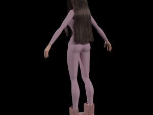 Cartoon young girl in sports outfit blender 3D Model