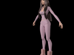 Cartoon young girl in sports outfit blender 3D Model